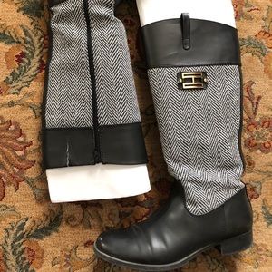 Tommy Hilfiger Herringbone Riding Boots